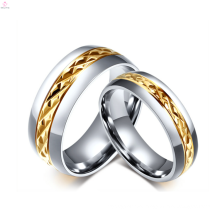 2017 titanium steel plating gold ring lock design for couples